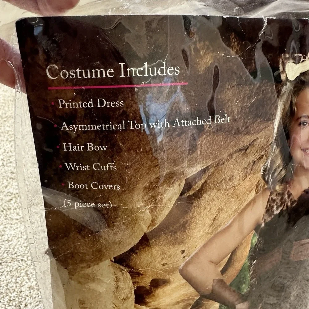 Child‎ Cave Girl Cutie Costume Kids 8-9 Medium 5 Piece Set Halloween Dress Up